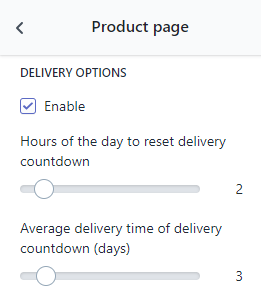 Delivery time bar