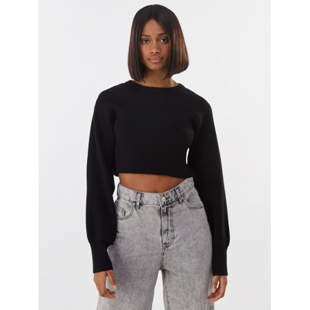 Open knit cropped sweater