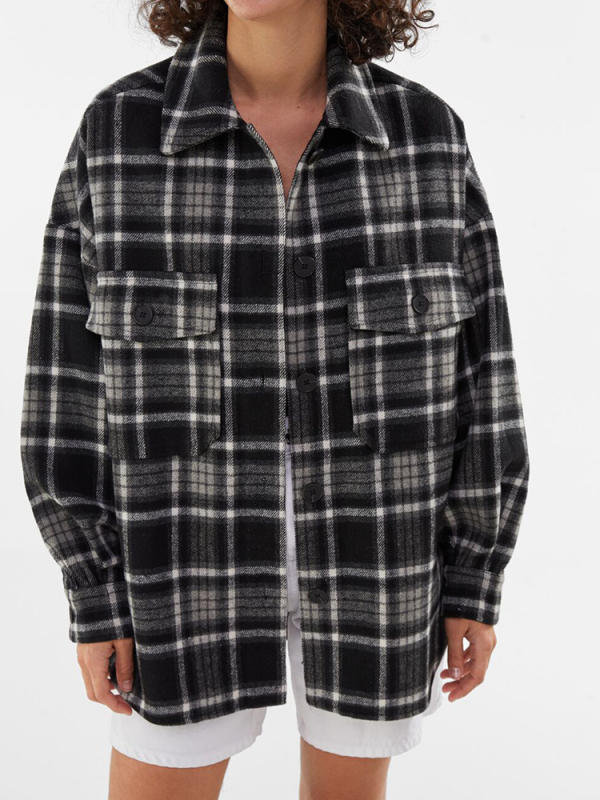 Oversized check overshirt