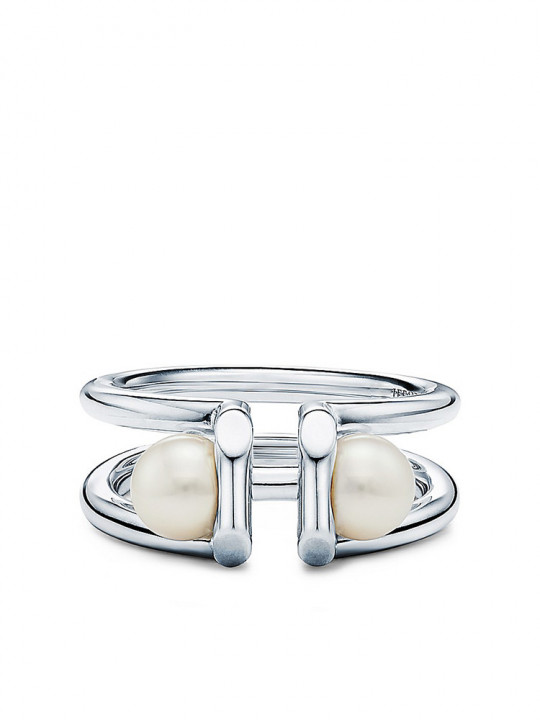 Double Pearl Ring in Sterling Silver