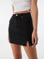 High-waist denim mini skirt