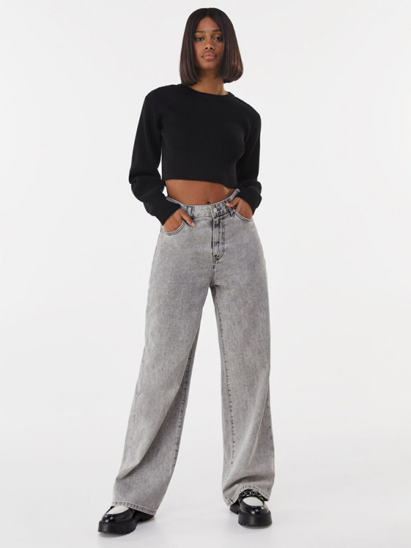 Open knit cropped sweater