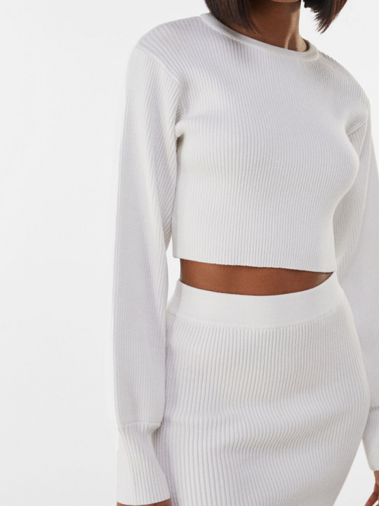 Open knit cropped sweater